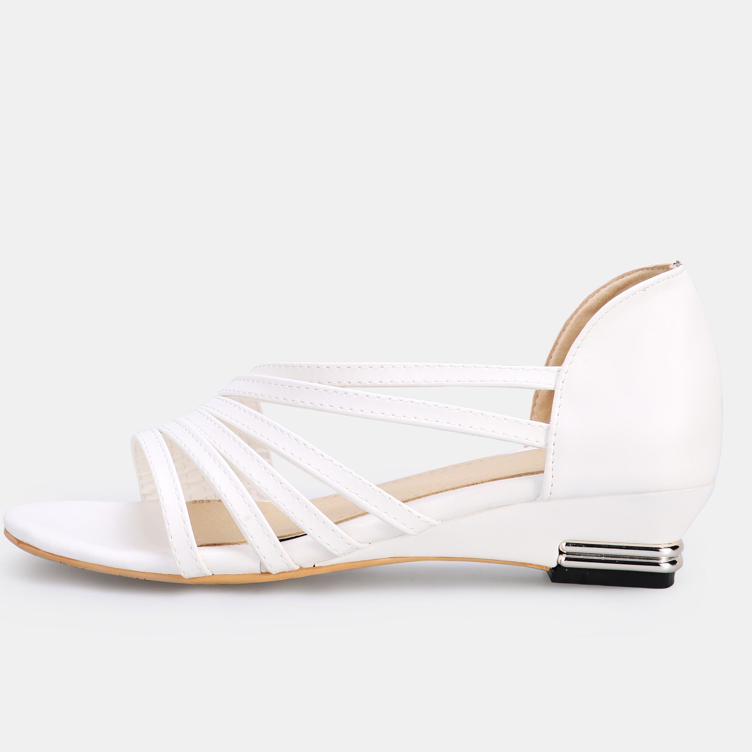 Slip-On Open Toe Heel Covering Wedge Heel Plain Sandals